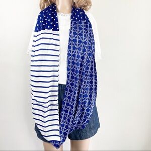 Sperry nautical blue white Infinity scarf anchor